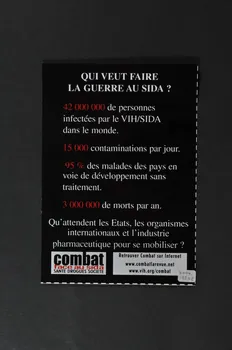 Combat face au Sida flyer "Qui veut faire la guerre au sida ?" France 2004 2004.198.8 Photo Mucem