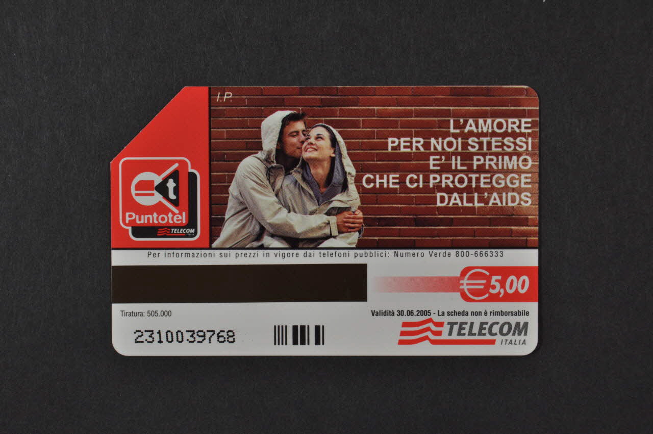 Ministère De La Santé Italie Télécarte Stop Aids Italie 2004 2004.199.2 Photo Mucem