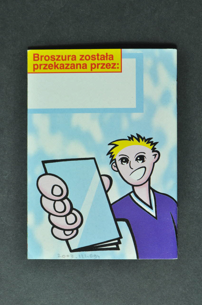 Deutsche Aids-Hilfe BROCHURE Brochure "Maly informator dla chlopcow pracujacych w seksbiznesie"  (en polonais)   (Livre pour les jeunes qui sont dans le travail du sexe) Allemagne 1997/12 2003.111.94 Photo Mucem