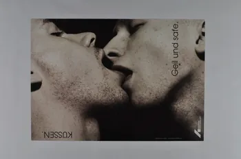 affiche "Küssen. Geil und safe" (Embrasser. Désir et sécurité) 2003.112.11  Photo Mucem