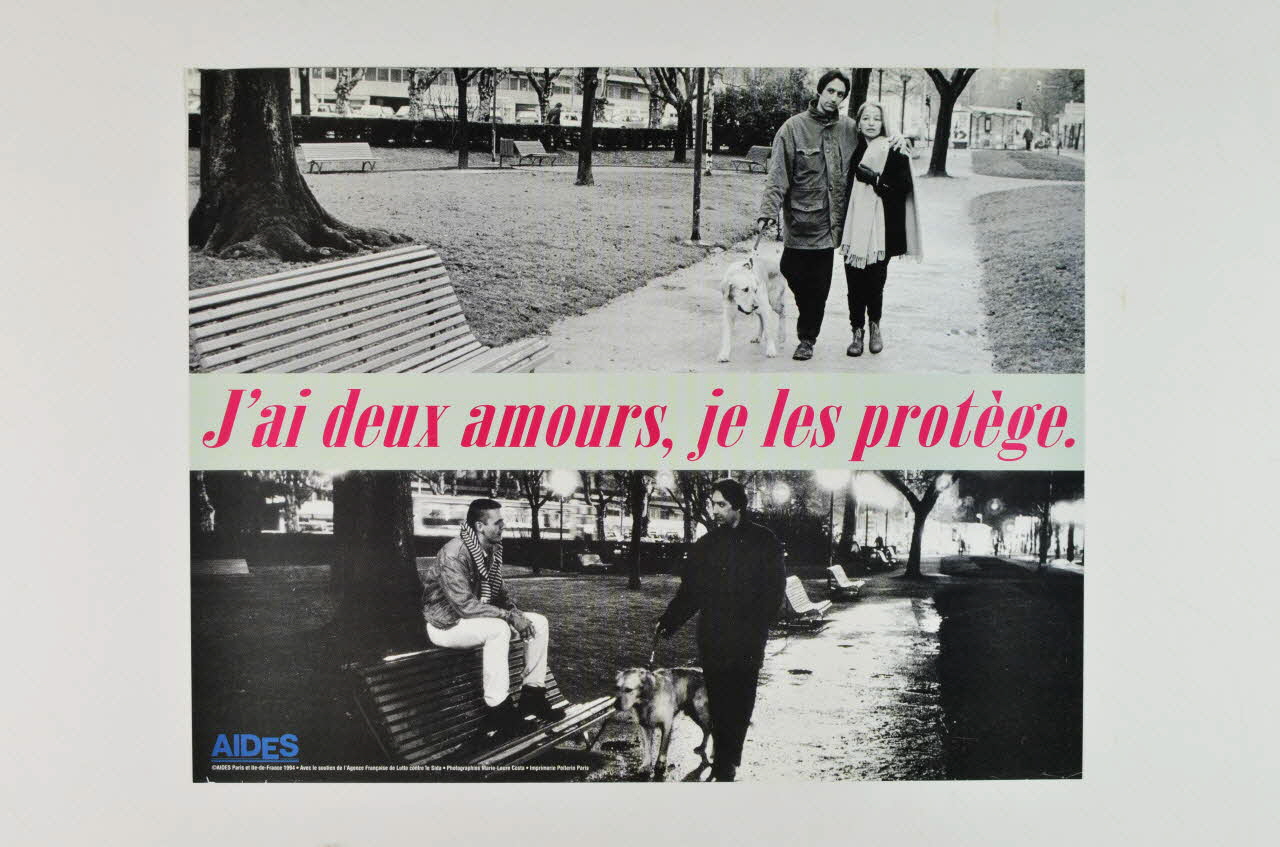 Aides Paris - Ile-de-France affiche "J'ai deux amours, je les protège" Île-de-France, France 1994 2003.112.24 Photo Mucem