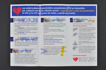 Association pour la Recherche, la Communication et les Actions pour l'Accès aux Traitements (ARCAT) Dépliant "El VIH-SIDA Mas informacion para un trabajo mas seguro" (en espagnol) (Plus d'informations pour un travail plus sûr) France 2003 2003.114.11  Photo Mucem