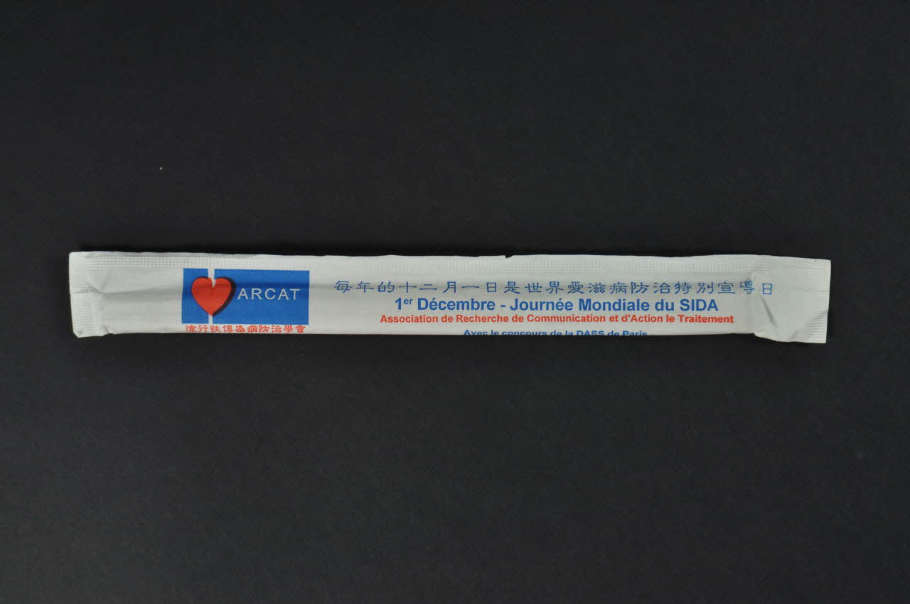 Association pour la Recherche, la Communication et les Actions pour l'Accès aux Traitements (ARCAT) Baguettes alimentaires "1er décembre Journée mondiale du Sida" France 2001 2003.114.26.1 Photo Mucem