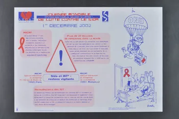 Association pour la Recherche, la Communication et les Actions pour l'Accès aux Traitements (ARCAT) affiche "Journée mondiale de lutte contre le sida. / Citoyens responsables . Salariés solidaires." France 2002 2003.114.27 Photo Mucem