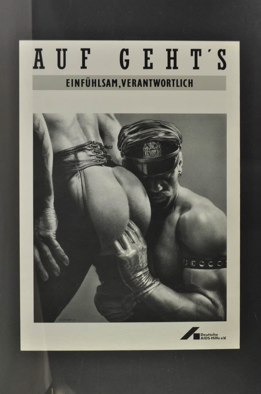 Deutsche Aids-Hilfe affiche Auf Geht's / Einfühlsam, verantwortlich (On y va / Délicatesse, Responsabilité) Allemagne 1990 2004.201.160 Photo Mucem