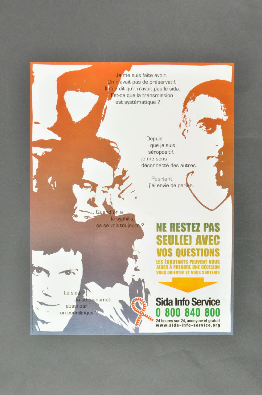 Sida Info Service - Ligne Azur affiche Ne restez pas seul(e) avec vos questions... France 2004 2004.201.162 Photo Mucem