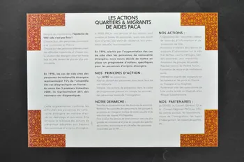 Aides Délégation Régionale Paca Dépliant Actions Quartiers & Migrants Provence-Alpes-Côte d'Azur, France 2001 2003.116.12 Photo Mucem