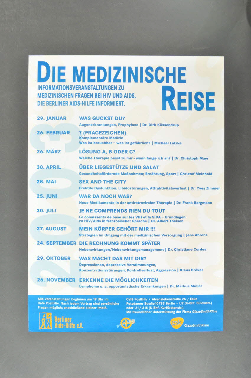 Berliner Aids-Hilfe affiche "Die medizinische reise. 2003 " Allemagne 2003 2003.117.12 Photo Mucem