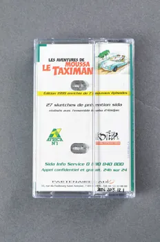 Institut National de Prévention et d'Education pour la Santé (INPES) cassette-audio "les aventures de Moussa le taximan" (avec 27 sketches) France 1999 2004.203.12.1-3 Photo Mucem