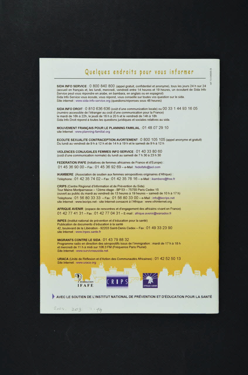 Initiative Des Femmes Africaines De France Et BROCHURE "Les aventures de Maimouna" France 2000 2004.203.14 Photo Mucem
