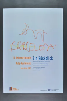 Berliner Aids-Hilfe affiche "14. Internationale Aids-Konferenz Barcelona 2002" Allemagne 2002 2003.117.3  Photo Mucem