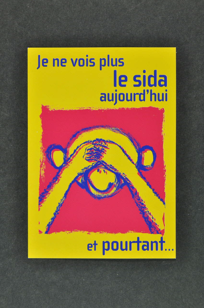 Basiliade carte postale "Je ne vois plus le sida aujourd'hui et pourtant...' France 2004 2004.203.26 Photo Mucem