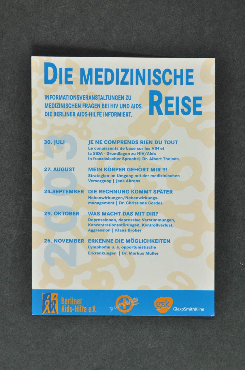 Berliner Aids-Hilfe carte d'invitation "Die medizinische Reise" Allemagne 2003 2003.117.36 Photo Mucem