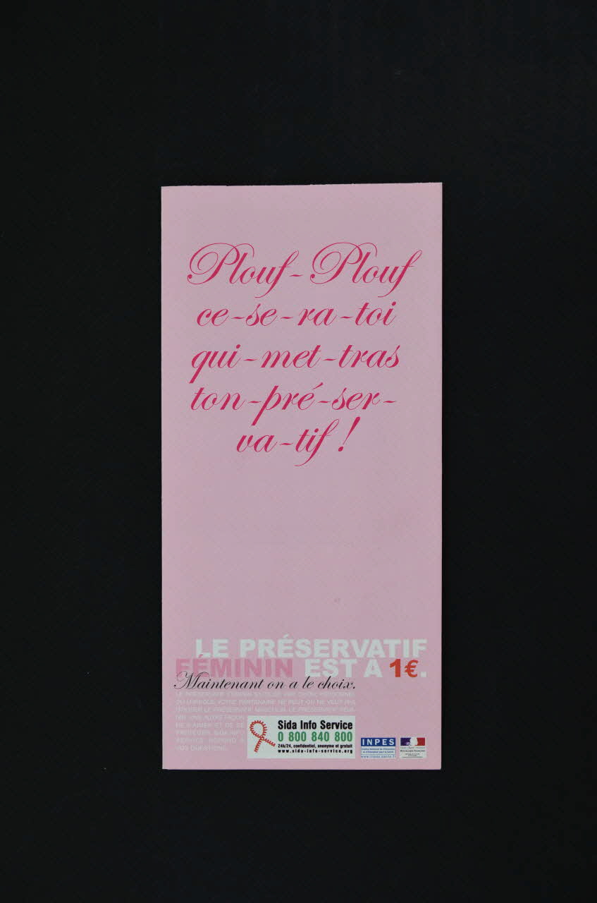 Sida Info Service - Ligne Azur Dépliant "Plouf Plouf ce sera toi qui mettras ton préservatif !" France 2003 2004.203.41 Photo Mucem