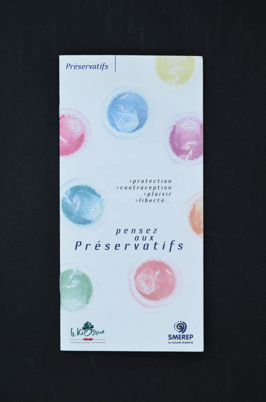 Smerep Dépliant "Protection, contraception, plaisir, liberté. Pensez aux préservatifs." France 2003 2004.203.42 Photo Mucem