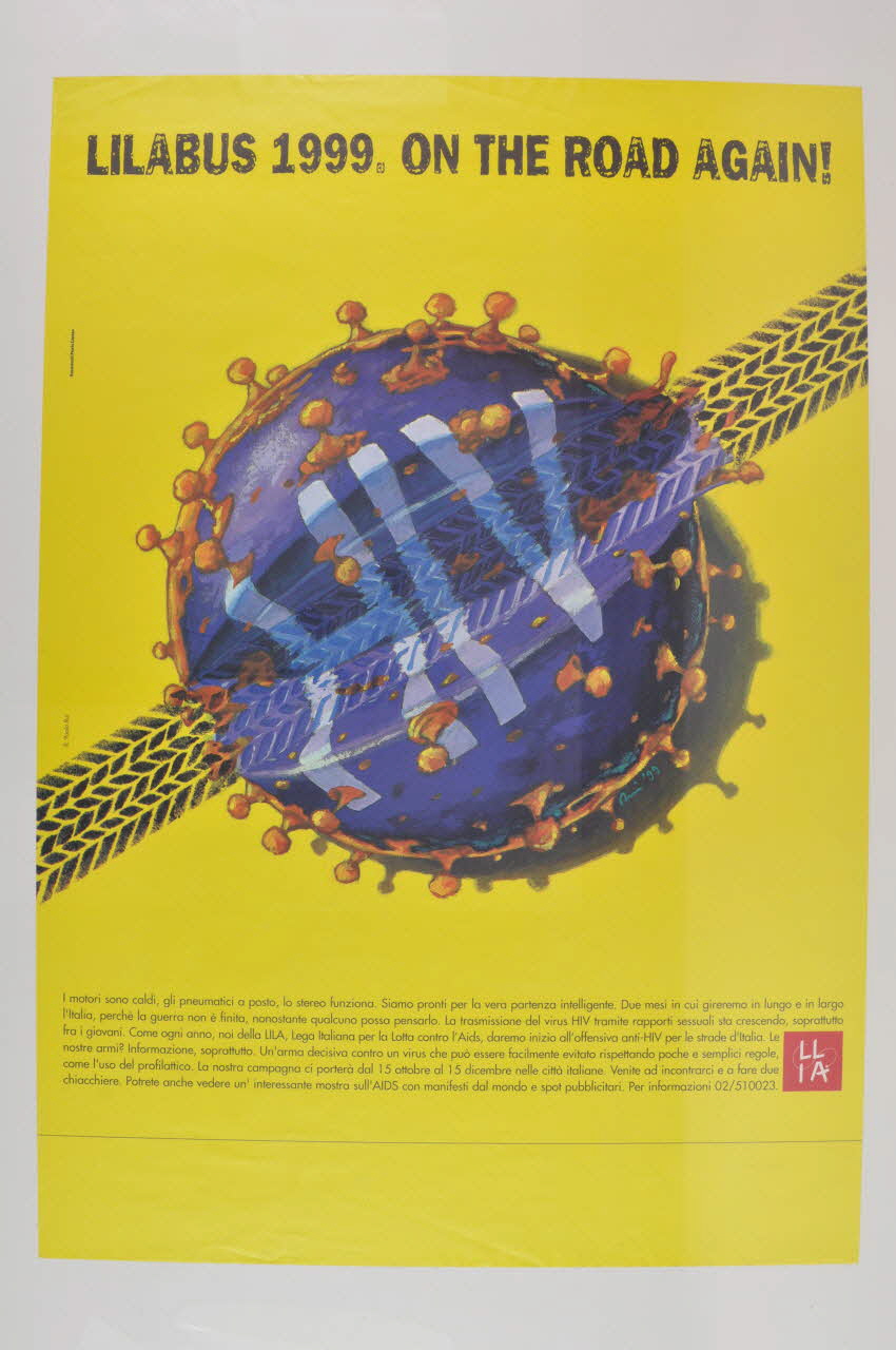 Lila Lazio affiche Affiche "Lilabus  1999. On the road again !" (Lilabus 1999. De nouveau sur la route) Italie 1999 2003.119.1 Photo Mucem