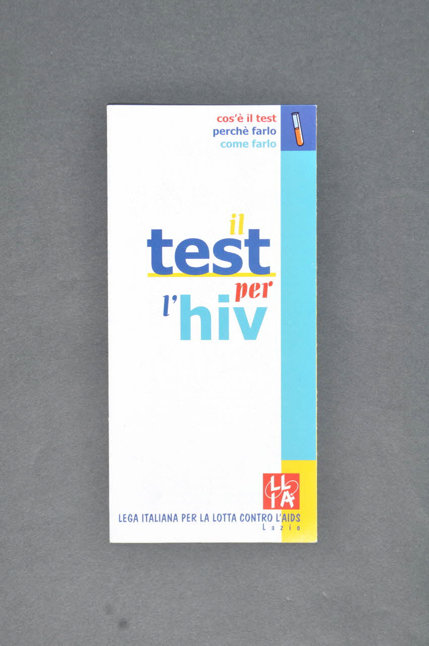 Lila Lazio Dépliant "Il test per l'hiv" (Le test du VIH) Italie 1999 2003.119.14 Photo Mucem