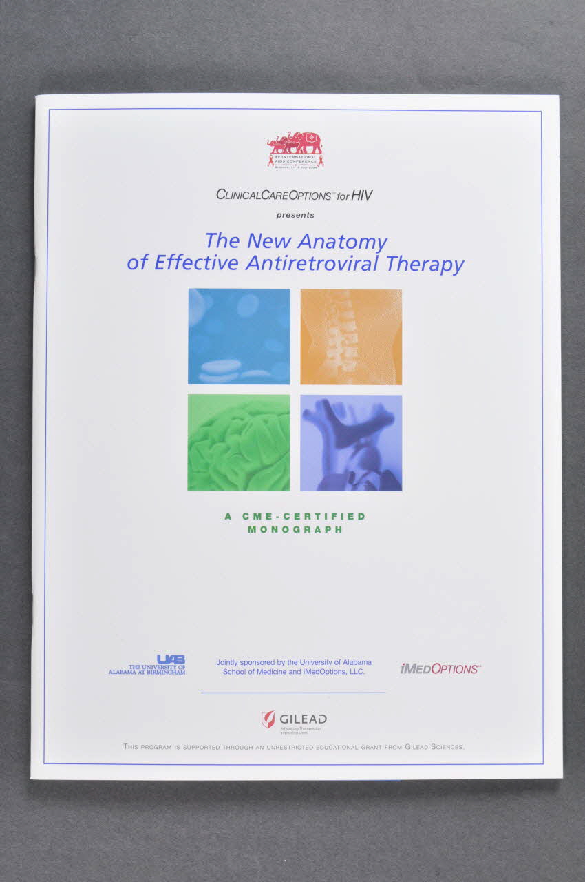 Gilead BROCHURE "The new anatomy of effective antiretroviral therapy" (La nouvelle anatomie d'une thérapie antirétrovirale efficace) International 2004 2004.204.112.1-3 Photo Mucem