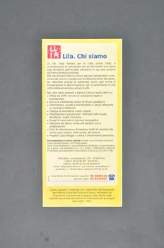 Lila Lazio Dépliant "Il test per l'hiv" (Le test du VIH) Italie 1999 2003.119.14 Photo Mucem
