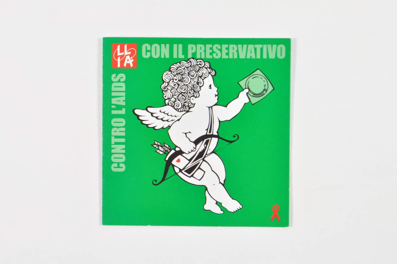 Dépliant " Contro l'AIDS. Con il preservativo" (Contre le sida. Avec le préservatif) 2003.119.18 Photo Mucem