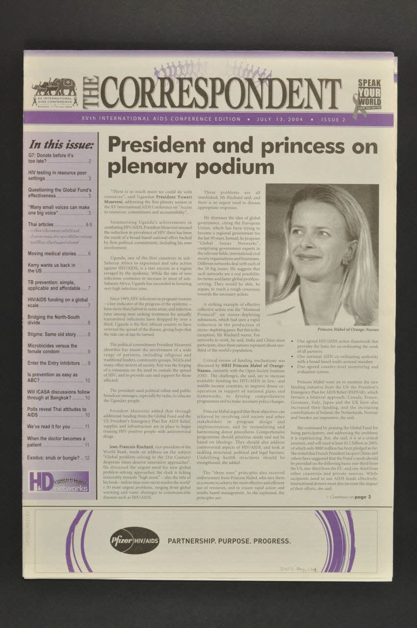 XVe International Aids Conference journal Journal de la conférence, The Correspondent, n° 2, 13 juillet 2004 International 2004 2004.204.121 Photo Mucem