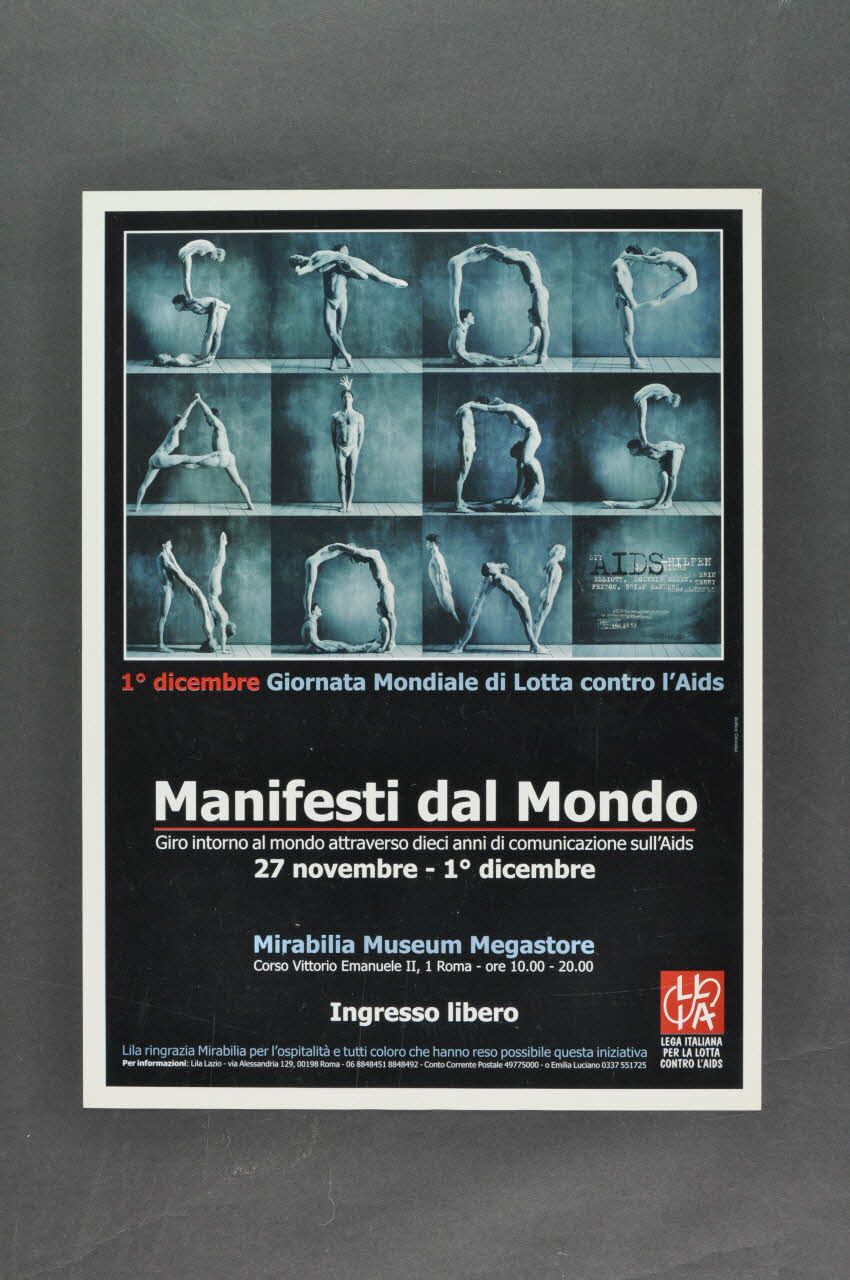 affichette " STOP AIDS NOW" 1° dicembre. Giornata Mondiale di Lotta contro l'Aids / Manifesti dal Mondo" (Affiches du Monde) 2003.119.5 Photo Mucem