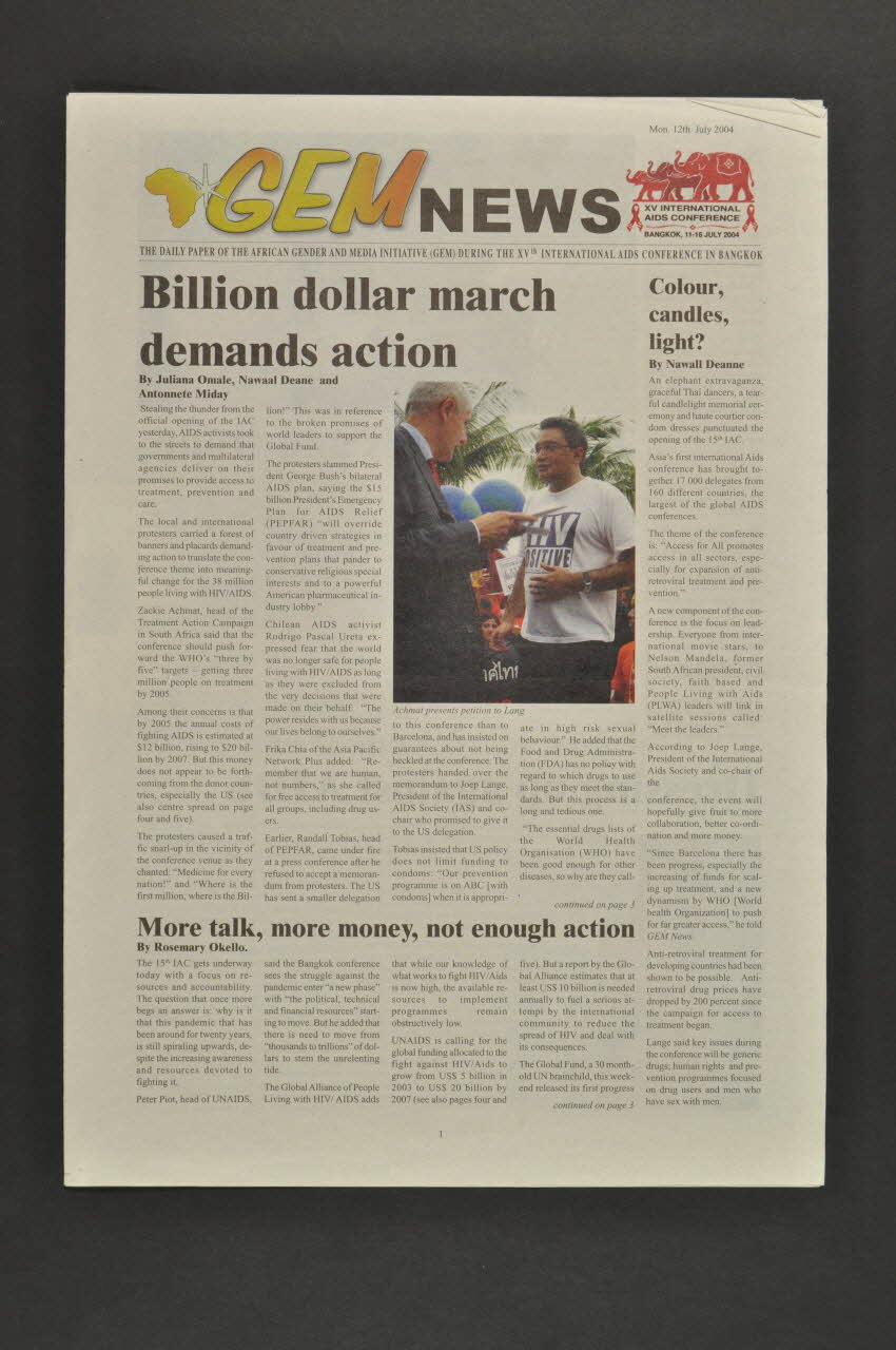 Gender Links ; African Woman And Child Feature journal "GEM News" 12/7/04 (français / anglais) International 2004 2004.204.130 Photo Mucem