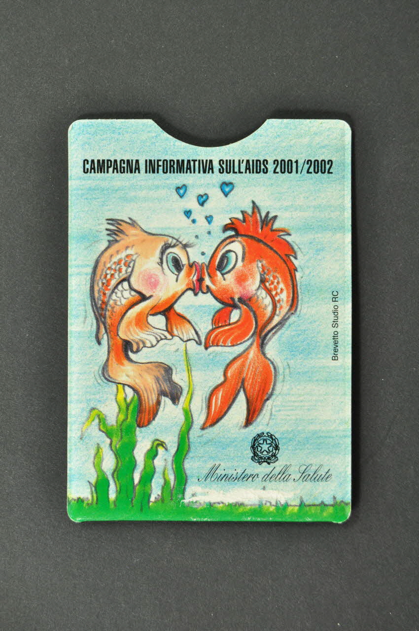 Ministero Della Salute Porte préservatif "Se ami offri un amore sicuro" (Si tu aimes offre un amour sûr) Italie 2002 2003.120.23 Photo Mucem