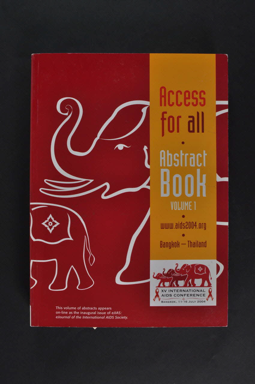XVe International Aids Conference BROCHURE Access for all. Abstract book volume 1 International 2004 2004.204.143 Photo Mucem