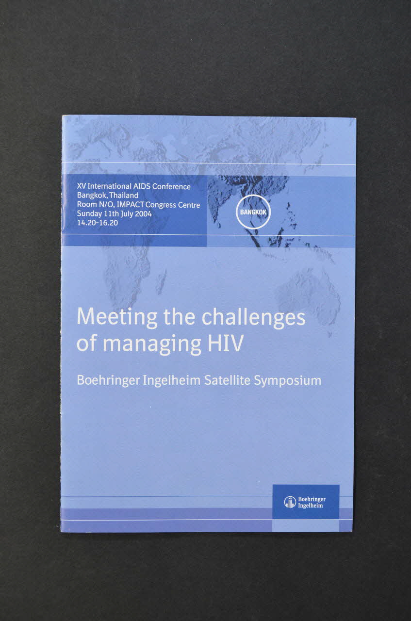 Boehringer Ingelheim BROCHURE "Meeting the challenges of managing HIV" International 2004 2004.204.15 Photo Mucem