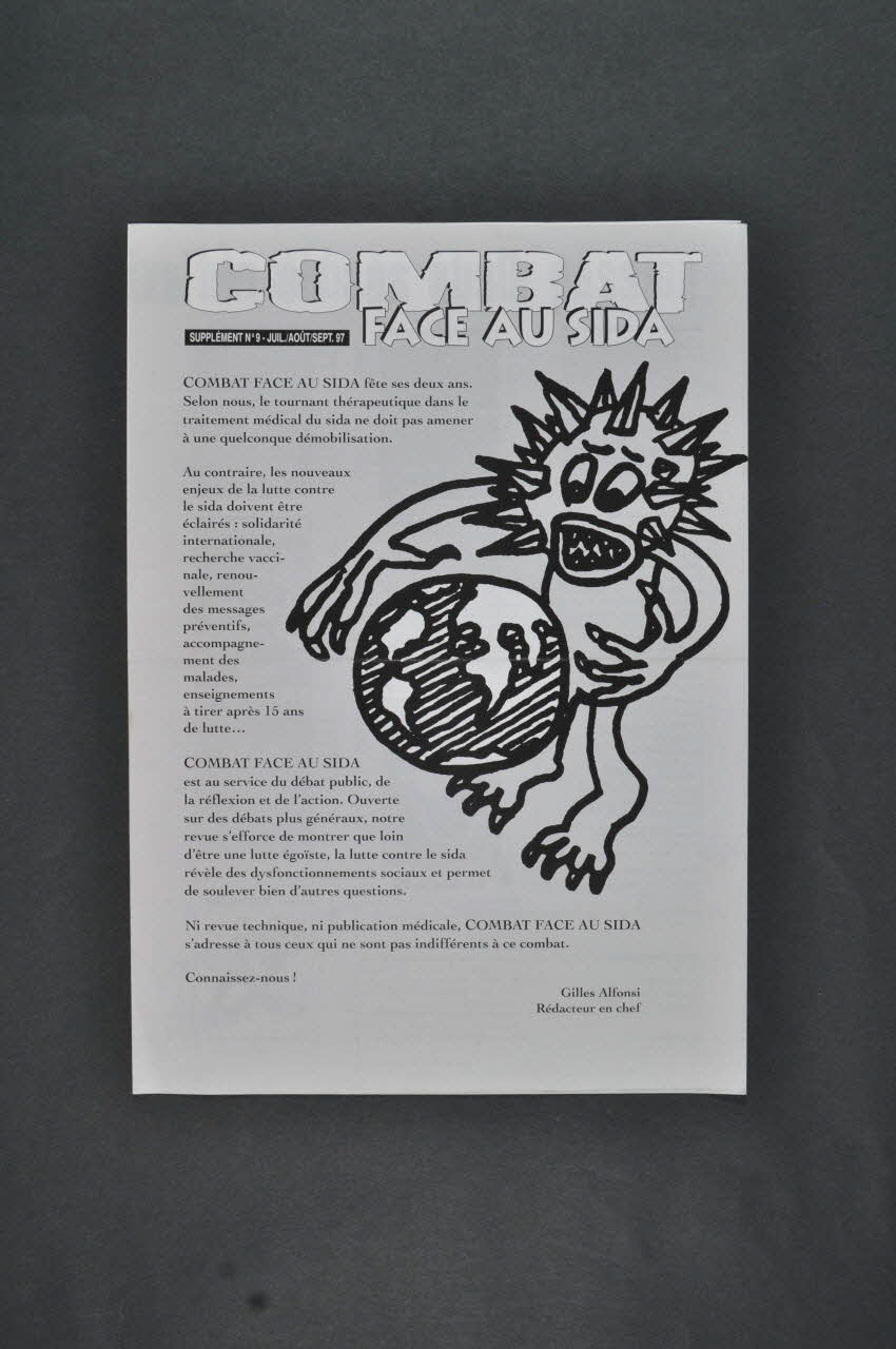 Combat face au Sida Bulletin associatif "Combat face au sida fête ses deux ans", supplément n°9, juillet aout septembre 97 France 1997 2003.122.10 Photo Mucem