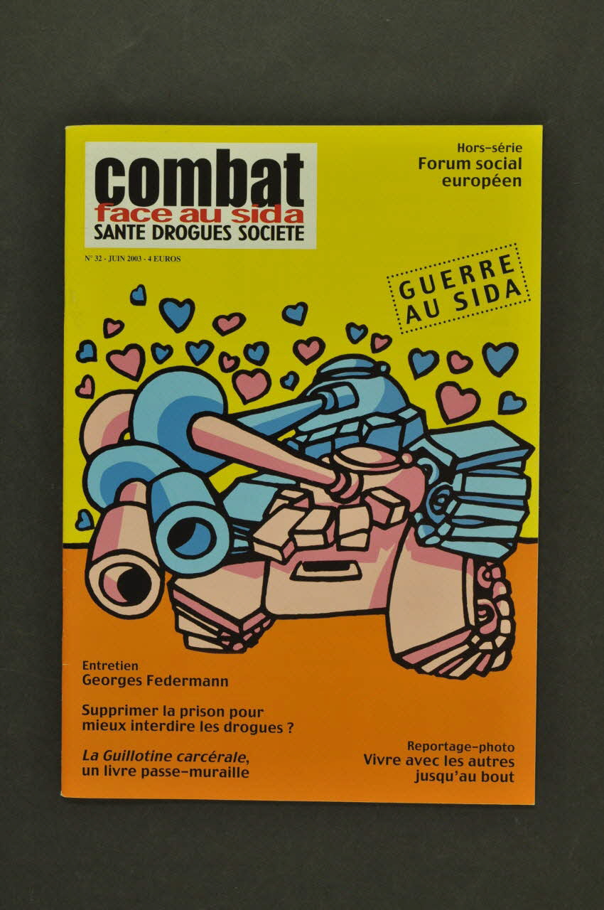 Combat face au Sida revue Combat face au sida, n° 32, juin 2003 (Guerre au sida) France 2003/6 2003.122.4 Photo Mucem