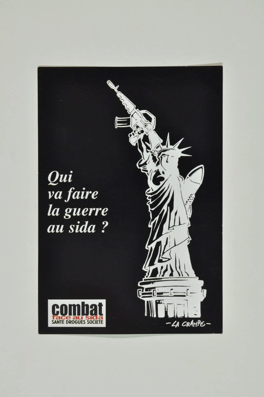 Combat face au Sida flyer Qui va faire la guerre au sida?" France 2003 2003.122.5 Photo Mucem