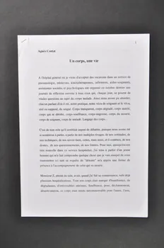Hôpital Pasteur - Personnel et malades Texte de soignant "A. Contat, Un corps, une vie" France 1992/12 2003.123.24 Photo Mucem