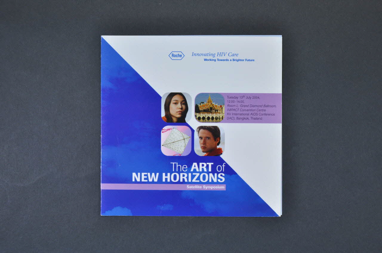 Roche Dépliant "The ART of news horizons" (Nouveaux horizons pour les antirétroviraux) Lorraine, International 2004 2004.204.21 Photo Mucem