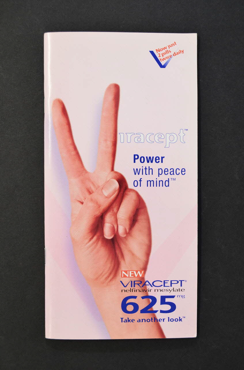 Pfizer BROCHURE "Viracept. Power with peace of mind" (Viracept. Le pouvoir avec la paix dans l'esprit) France 2004 2004.204.26.1-2 Photo Mucem