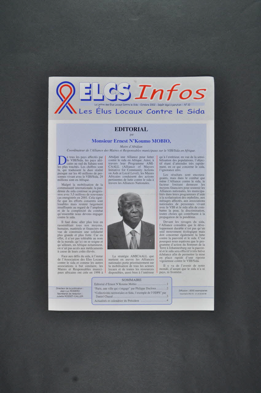 Jean-Luc Romero-Michel Bulletin associatif "ELCS Infos", octobre 2002, n° 10 France 2002/10 2003.124.1 Photo Mucem