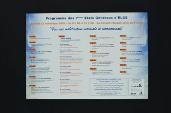 Jean-Luc Romero-Michel Dépliant Programme des 7° Etats Généraux d'ELCS : ":Vers une mobilisation nationale et internationale" France 2002/11 2003.124.2 Photo Mucem