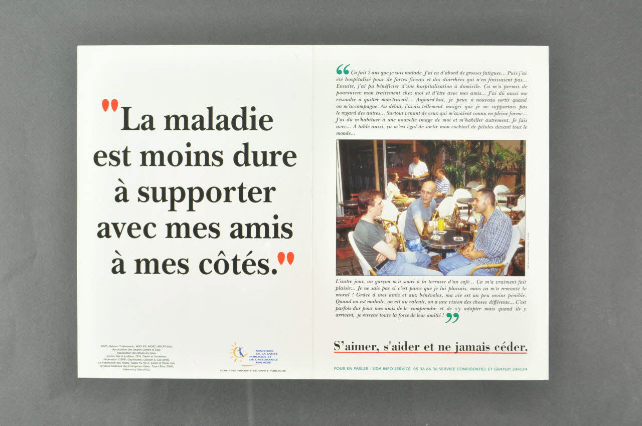 affiche "La maladie est moins dure à supporter avec mes amis à côté"  (2) / S'aimer, s'aider et ne jamais céder" 2003.125.112 Photo Mucem