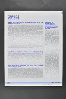 International Aids Vaccine Research Bulletin IAVI Report, fevr-avril 2004, n°1 International 2004 2004.204.47 Photo Mucem