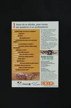 Crips Provence Alpes Côte D'azur Dépliant "Tatouages. Piercing / Pourquoi je le fais ? / Qu'est-ce-que je risque ? / Comment diminuer les risques ?" France 2004 2004.204.53 Photo Mucem