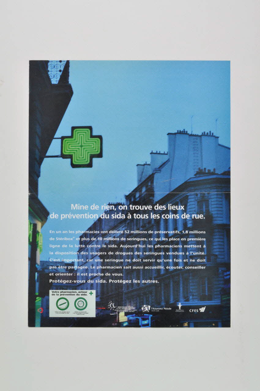 affiche "Mine de rien, on trouve des lieux de prévention du sida à tous les coins de rue" 2003.125.166 Photo Mucem