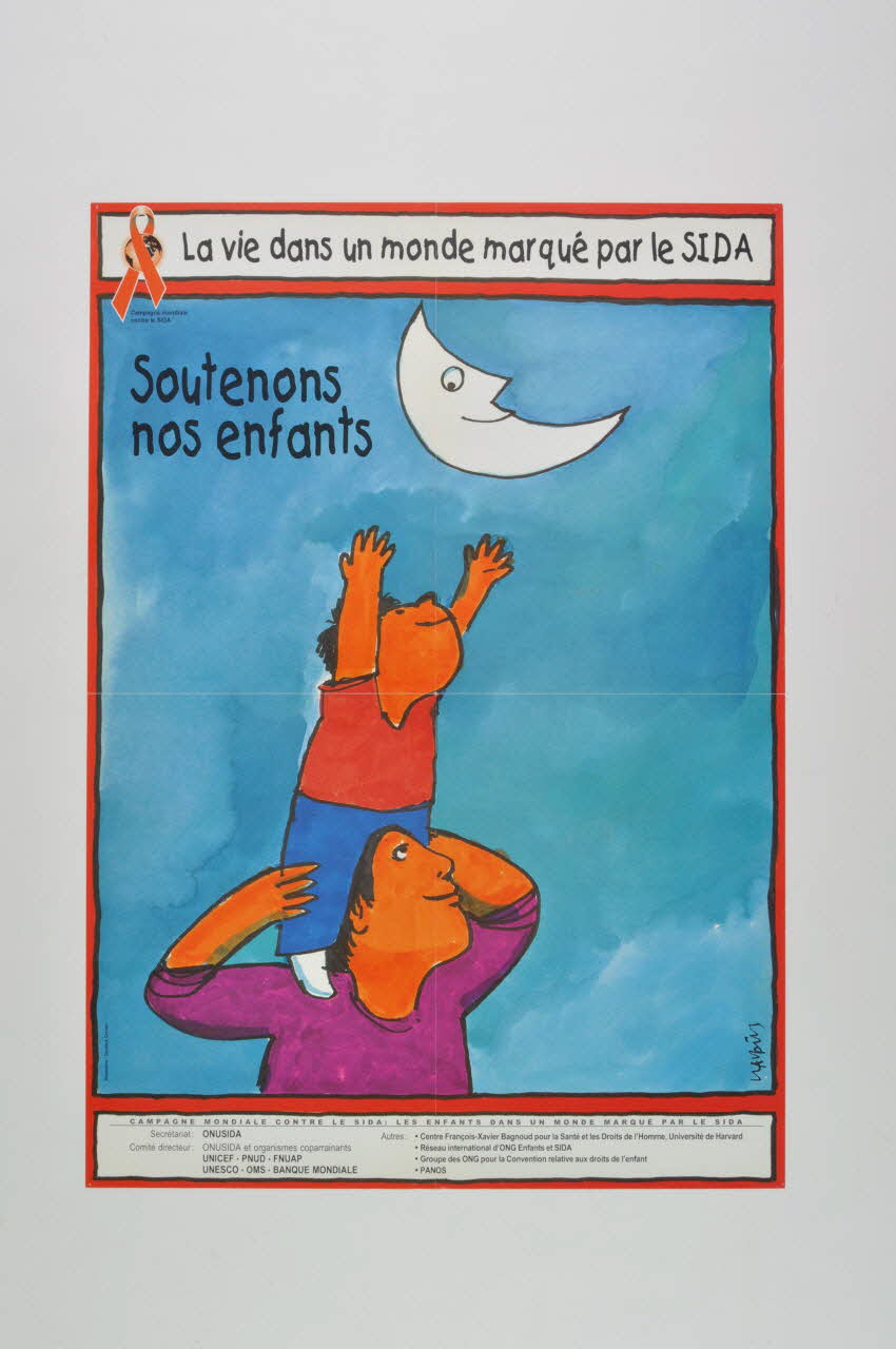 affiche "Soutenons nos enfants / La vie dans un monde marqué par le sida" 2003.125.170 Photo Mucem