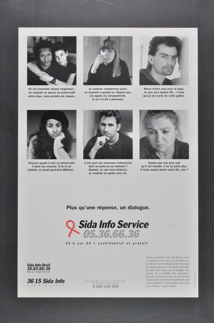 Sida Info Service - Ligne Azur affiche "Plus qu'une réponse, un dialogue" (1) France 1995 2003.125.185 Photo Mucem