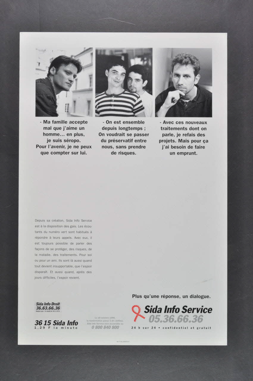 Sida Info Service - Ligne Azur affiche "Plus qu'une réponse, un dialogue" (2) France 1995 2003.125.186 Photo Mucem