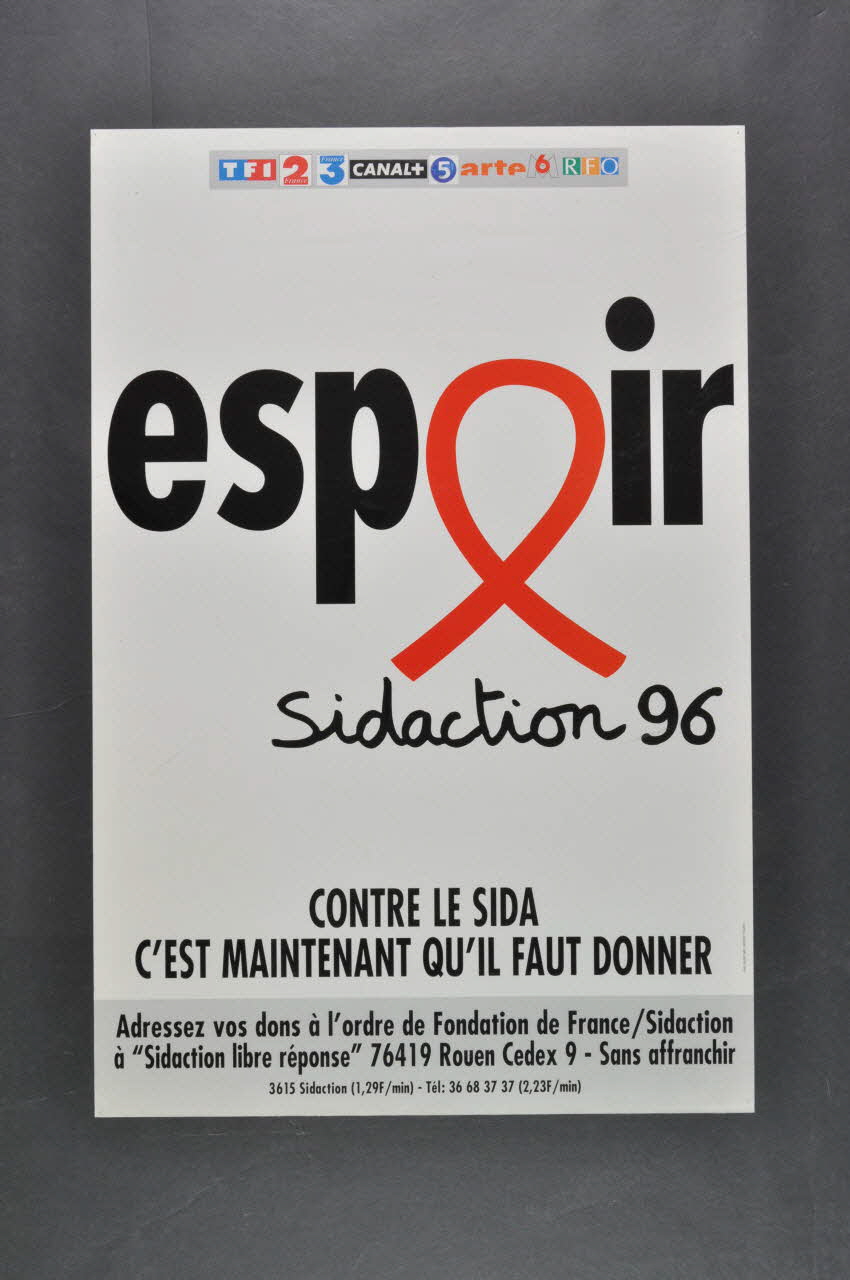 Sidaction - Ensemble Contre Le Sida affiche "Espoir. Sidaction 1996" France 1996 2003.125.193 Photo Mucem