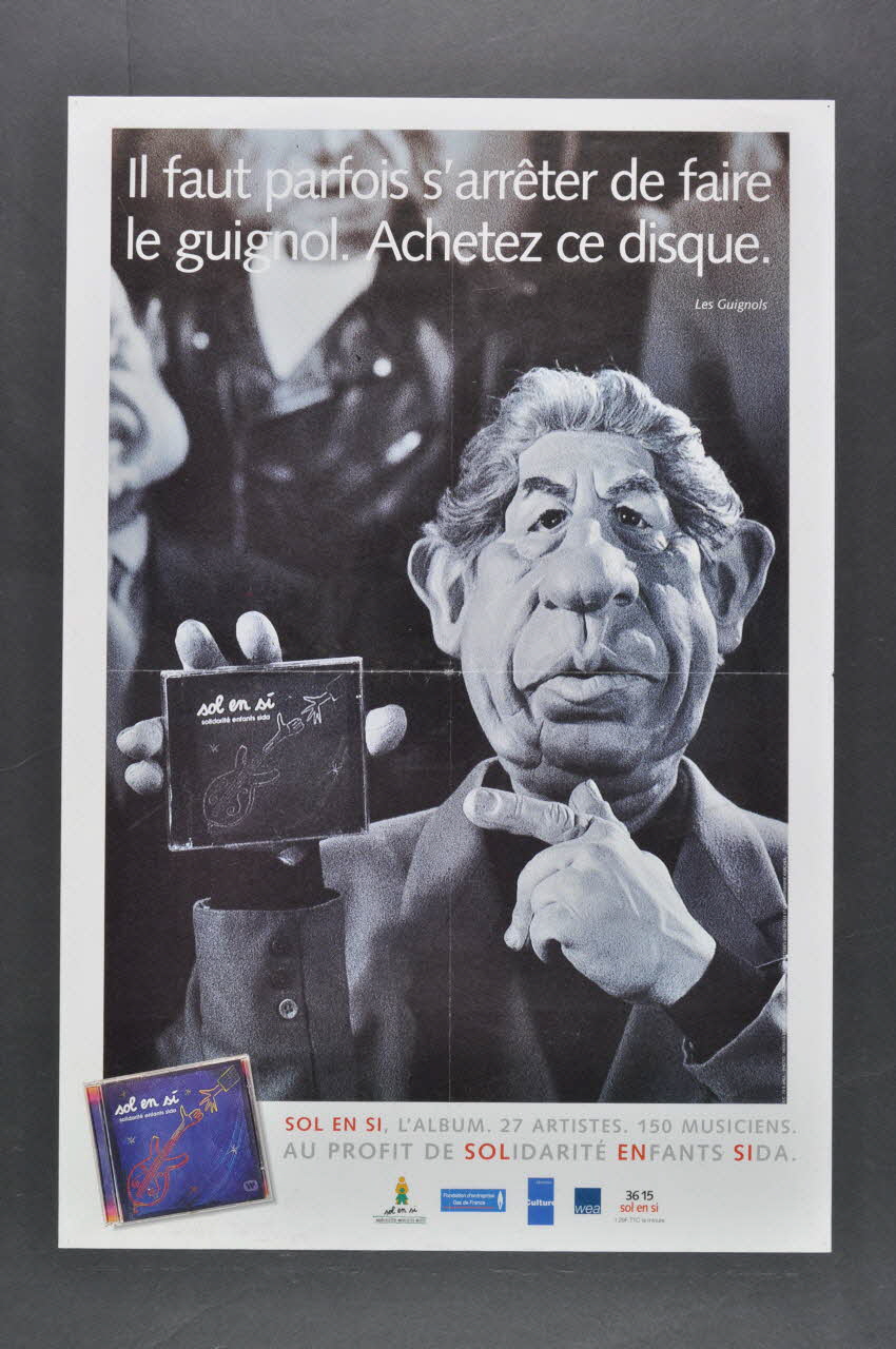 affiche "Il faut parfois s'arrêter de faire le guignol. Achetez ce disque" 2003.125.198 Photo Mucem