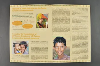 United Nations Office On Drugs And Crime , Dépliant "Breaking the link. Between injecting drug use & HIV Vulnerability in Asia and the Pacific" (Rompre le lien entre l'usage de drogues par voie injectable et la vulnérabilité au VIH en Asie et dans le Pacifique) International 2004 2004.204.8  Photo Mucem