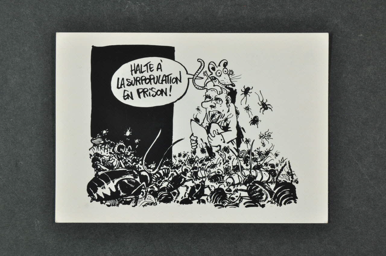 carte postale "Halte à la surpopulation en prison" 2003.125.222 Photo Mucem