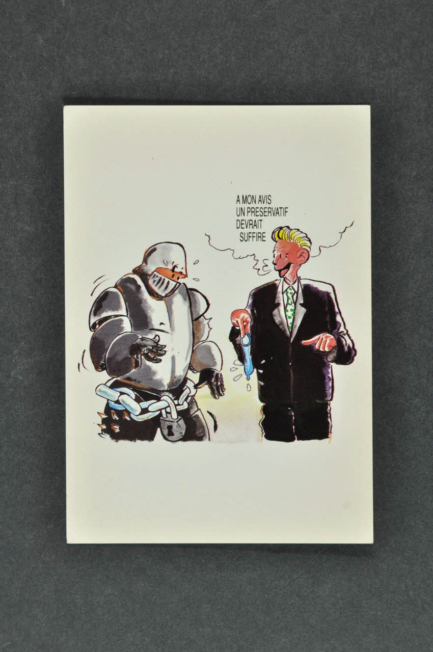 Service Inter Universitaire de Médecine Préventive carte postale "A mon avis un préservatif devrait suffir" Île-de-France, France 1990 2003.125.226 Photo Mucem